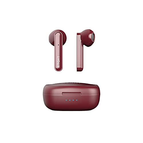 Alfa TWS R483430 - Auriculares semiintraurales Bluetooth inalámbricos con Funda de Carga - hasta 17 Horas de Escucha combinada - Ruby