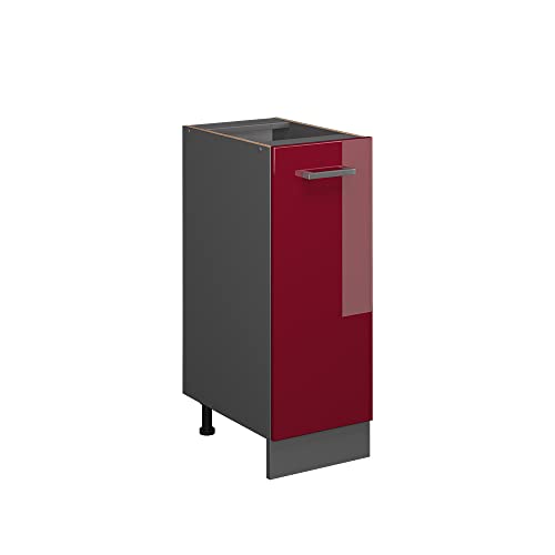 Vicco Meuble de Cuisine R-Line, Rouge Brillant, 30cm sans PT, pour Une Combinaison Libre au Sein de systèmes de Cuisine modulaires