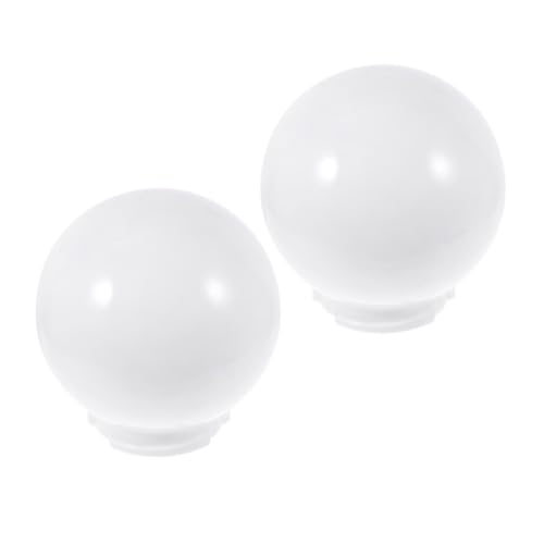 CLISPEED 2 piezas Pantalla de Lámpara Esférica Acrílica Opal para Exteriores Recambio de Bola para Luz de Poste de Resistente y Fácil de Instalar para Decoración de Jardín y Patio