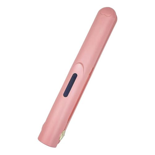2 in 1 Hair Straightener and Curler, Portable Travel Wireless USB Rechargeable Mini Straightener, Anti-Scald 3-Level Adjust Temp, Travel Flat Iron Ceramic Plate Fast Heat Up, Gifts for Women, Pink