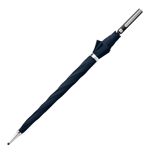 Lemon Pie Products Navy Blue Windproof Strong Umbrella - Stylish Automatic Golf Umbrella with Patent Handle for Business Men and Women, Durable Large Stick Umbrella for Smart London Workers