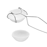 PATIKIL Crogiolo, 3 crogioli da 250 g per fondere il metallo, kit di raffinazione per fusione del metallo, con piccola ciotola in quarzo e ceramica e manico con pinze