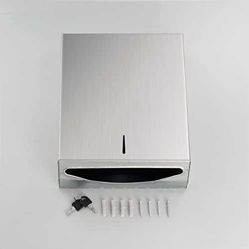 Paper Towel Dispenser Wall Mount - Multifold Trifold Paper Towel Dispensers, Large Capacity Stainless Steel Tissue Holder, Suitable for Bathrooms and Public Places - Thumbnail 6