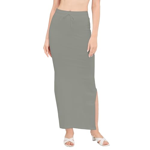 Image of DESI GIRL Cotton Lycra Stretchable Saree Shapewear Petticoat with Drawstring for Women | Fishcut Saree Petticoat with Side Slit for Easy Movement | Saree Shaper | Long inskirt