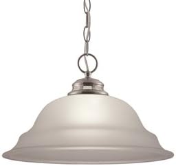Project Source Fallsbrook 15-in W Brushed Nickel Pendant Light with Frosted Shade