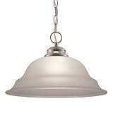 Project Source Fallsbrook 15-in W Brushed Nickel Pendant Light with Frosted Shade