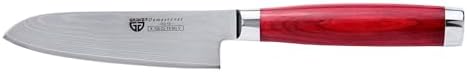 GRÄWE - Damascus Santoku Knife (Steel, 12.5 cm Blade, 67 Layers, ...