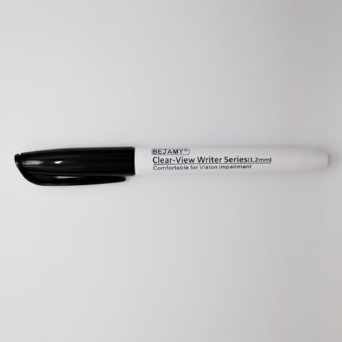 bullet tip-12mm pack of 6 black water-based ink clear-view writer bold writing pen low vision assistive writing tool for visual impairmentodorlessnon-toxicno oilalcohol free