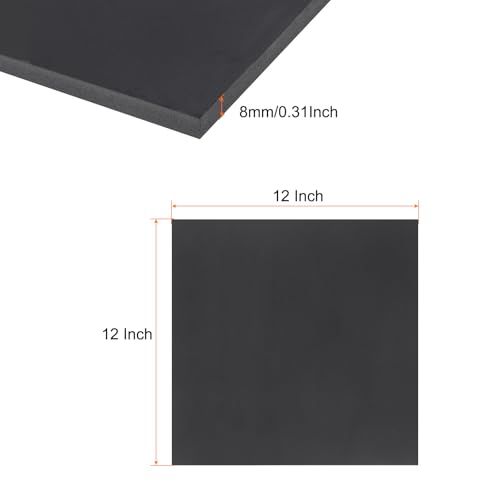 Image of Expanded PVC Plastic Sheet 5 /16 inch Thick, 12 inchx12 inch Lightweight Rigid Foam Sheet, [for Crafts Signage Displays Digital Screen Printing] - Black / 1 Pcs