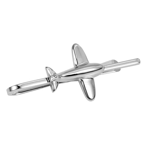 Clip de corbata avión divertido de latón para regalar a hombres en bodas