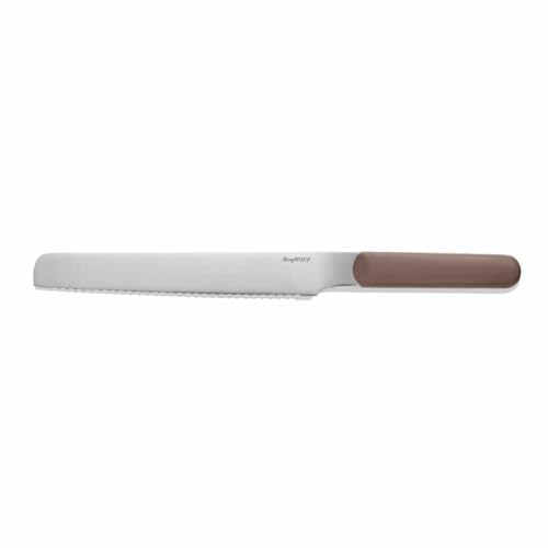Berghoff Home Couteau à pain 20 cm - Couteau à petits pains en acier inoxydable - Couteaux de cuisine à lame dentelée - couteaux à petit-déjeuner - Aubergine