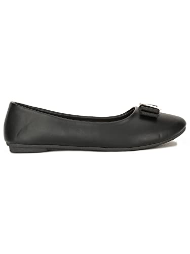 Image of Bata Women Ratbow Ballet Flat Ballerina, Black,4 UK, (5516659)