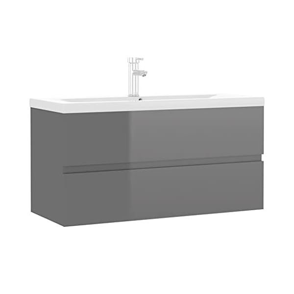 vidaXL-Mueble-con-Lavabo-Armario-Tocado-Fregadero-Aseo-Cuarto-de-Bano-Inodoro-Ducha-Banero-Mobiliario-Robusto-Estable-Aglomerado-Gris-Brillante vidaXL-Mueble-con-Lavabo-Armario-Tocado-Fregadero-Aseo-Cuarto-de-Bano-Inodoro-Ducha-Banero-Mobiliario-Robusto-Estable-Aglomerado-Gris-Brillante