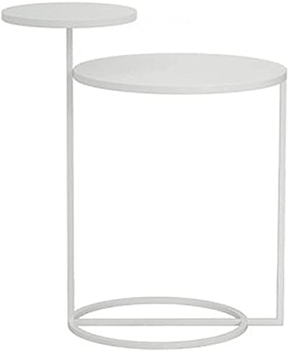 Table basse en fer blanche petite table ronde de salon moderne - 2