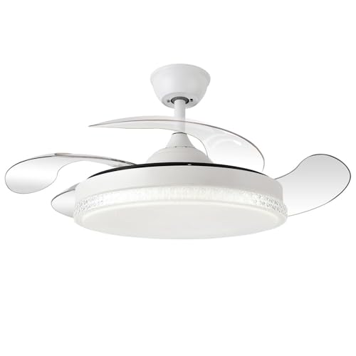 VENTILADOR TECHO C/LUZ 4 ASPAS RETRACTILES BLANCO RADIANT