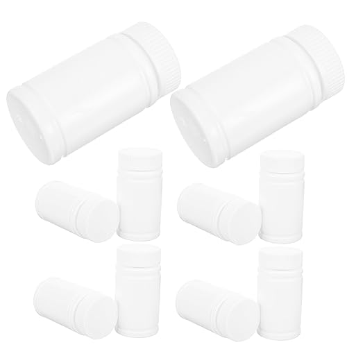 Gogogmee 10個 液体 保管 ボトル 研究室 サンプル ボトル 処方箋 瓶 プラスチック 容器 蓋付き 空 薬 ボトル ホルダー 厚みのある 梱包 箱 旅行