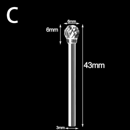 Fresas de carburo sólido tipo C 3x6mm para metal y madera miniatura 6