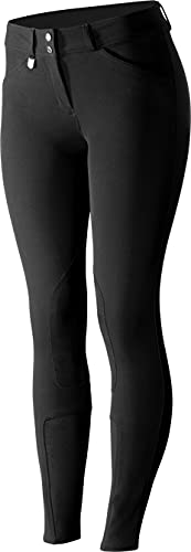 HORZE Womens Grand Prix Classic Hunter Knee Patch Breeches - Black - 32