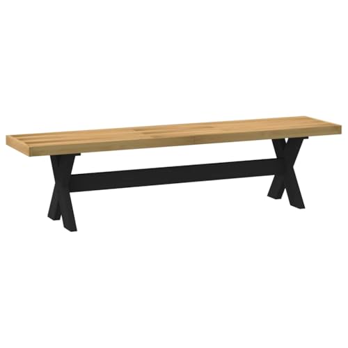 vidaXL Esszimmerbank NOAIN X-Form-Beine 180x40x45 cm Massivholz Kiefer, Bank, Sitzbank, Flurbank, Küchenbank, Esszimmer Bank, Sitzbank Küche