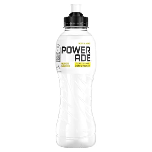 Powerade Active Zero – 1 Bottiglia da 500 ml, Bevanda Analcolica Non Gassata, Senza Calorie, Bottiglia Ergonomica in PET 100% Riciclabile, Con Edulcoranti e Vitamina B6