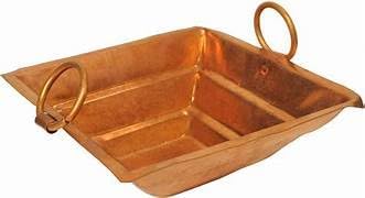 Copper Havan Kund/ Agnihotra With Stand & Copper Spoon (Hawankund(14"x14")Length-14",Width-14")