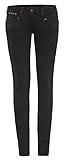 niedrige Leibhöhe Herrlicher Piper Slim Reused Denim Black Jeans (28W/32L, Tempest)