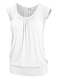 LL WT1054 Womens Solid Short Sleeve Sweetheart Top XXL WHITE