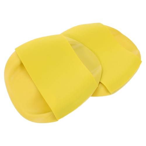 TOYZFRIENDY 2pcs Youth Swimming Hand Paddles Set, Yellow Silicone Swim Training Fins, Water Sports Equipment for Swim Skill Improvement and Underwater Fitness