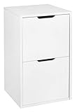 Niche Mod Freestanding Pedestal Two Drawer Filing Cabinet, White Wood Grain