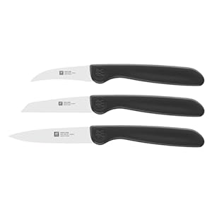 ZWILLING Twin Grip Gemüsemesser-Set, 3-teilig, Rostfreier Edelstahl, Kunststoffgriff, Schwarz