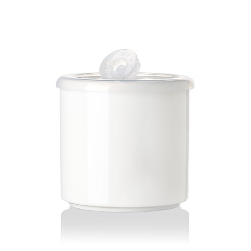 Sweejar Ceramic Food Storage Jar, Salt Container with Airtight Plastic Lid & Date Tracker, 16 Oz Kitchen Canisters for Flour, Rice, Sugar, Coffee, Spices, Pantry Organization (White)
