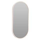 Well Home Espejo Ovalado 30x60cm Marco de Madera Clara, con Gancho Trasero para...