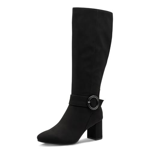 MARCO TOZZI Damen Stiefel mit Blockabsatz Elegant, Schwarz (Black), 39 EU