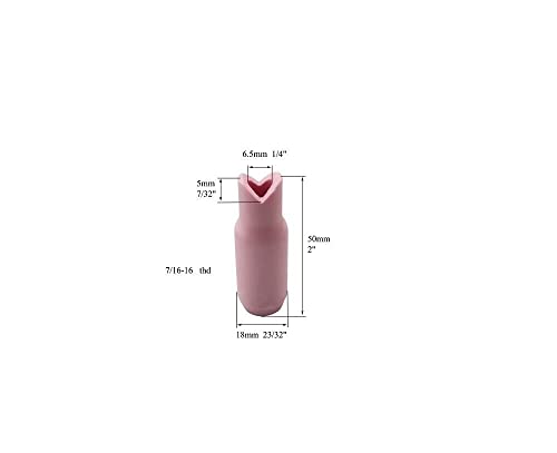 Image of RIVERWELD TIG Torch Ceramic Cups Outside Inside 90º 10N50 1 /4 inch 6.5mm 10pcs | with TIG Collet Body 10N24 10N32 3 /32 inch 2.4mm Back Cap 57Y Series Cup Gasket 18CG SR WP 17 18 26 TIG Welding Torch