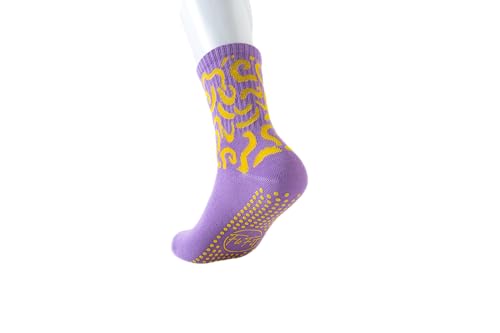 Image of Non-Slip Pilates Socks for Women with Grips - Barre, Yoga, Workout, Studio Grip Socks - Toeless, Breathable, Anti-Skid