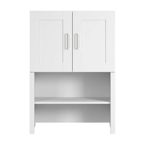 Bush Business Furniture HHH130WH Hampton Heights 30W Bookcase Hutch In White, Bookshelf Attachment thumb #6