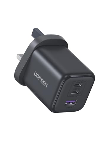UGREEN Type C Charger 45W 3-Port (USB-C+USB-A) GaN USB-C Fast Charging Adapter USB Charge Wall Plug Compatible with Galaxy S26+ S26 S25 Ultra S24 iPhone 17 Pro Max iPad Air