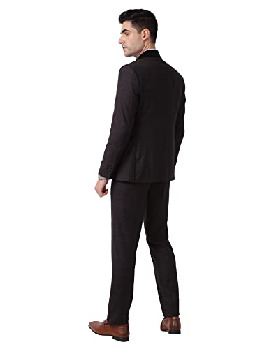 Image of Park Avenue Rayon Blend Men's Full Sleeve Super Slim FIT Dark Brown Formal Suit (PIDP00198-O8 34)