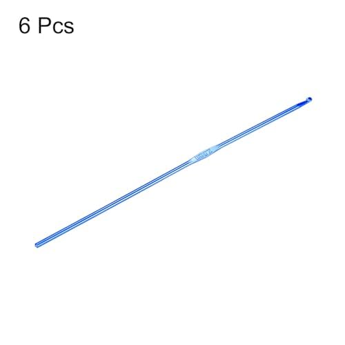 TOP-VIGOR 6Pcs 2.5mm Crochet Hook, Aluminum Crochet Hooks Knitting Needles for DIY Craft Yarn Blue Crochet Needles for Knitting Scarf - Image 3