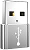 Adaptador BoxWave compatible con Sony Inzone H9 II - convertidor USB-A a C (paquete de 5), adaptador OTG Tipo C para carga y datos - plateado metálico 4
