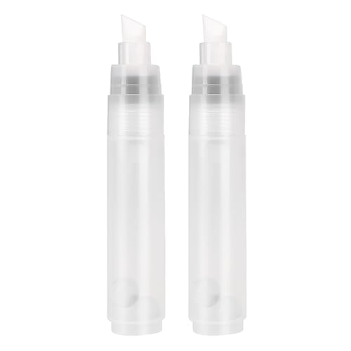 FULIBAO Refillable Paint Markers 2 Pcs/Pack 11mm Jumbo Tips - Clear Watercolor Brush Pens for Acrylic Permanent Paint Empty Markers for Watercolor Painting, Doodling, and DIY Art