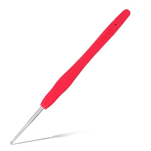 1.25 mm Crochet Hook, Ergonomic Handle for...
