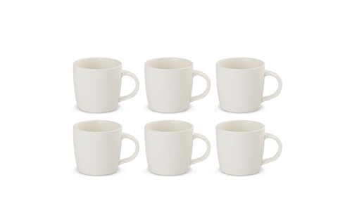 Gerlach 1760 Juego de Tazas de Café y Té con Asa - Para 6 Personas - Porcelana - Flow New - Marfil 350 ml