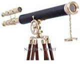 Nautical Floor Standing Brass Leather Griffith Astro Telescope