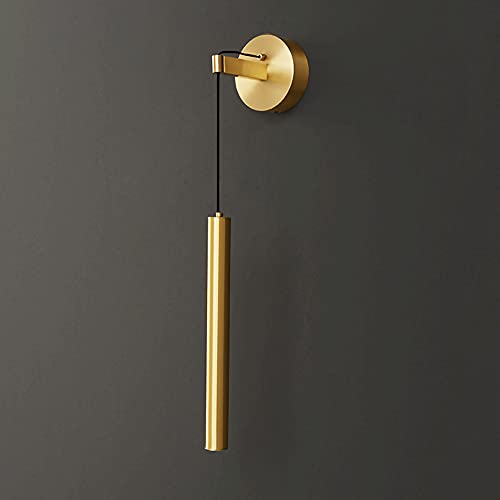 Aplique de pared de latón lineal, iluminación LED minimalista y elegante de 3W 8