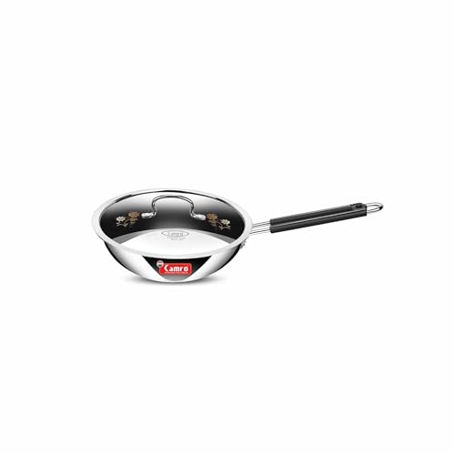 Image of Camro Triply Artisian Deep Fry Pan with Lid (11 No, 1.2 Liters) | Induction Friendly Dishwasher Safe | Gas Stove Compatible | 15+Years of Innovation and Quality