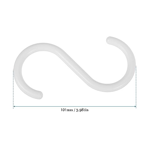 QUARKZMAN S Aufhängehaken x 5Stk. Plastik S-Form Aufhänger für Küchenutensilien, Gartenpflanzentöpfe, Weiß