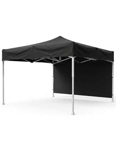 Image of ORILEY Heavy Duty Gazebo Tent 6.5 ft | 17.5 Kg Strong Frame | Foldable Pop-Up Canopy Tent with 3 Side Open | UV Protection Outdoor Folding Tent for Garden, Terrace, Events & Promotional Use (Black)