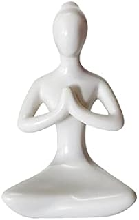 Matedepreso 1pc/4pcs Yoga Pose Statue,Resin Meditation Yoga Prayer Sculpture for Home Decor Gifts