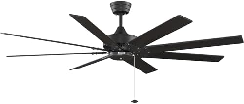 Fanimation Levon - 63 inch - Black and Black Blades and Pull-Chain - FP7910BL